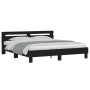 Estructura de cama cabecero y luces LED negra160x200 cm de , Camas y somieres - Ref: Foro24-3207533, Precio: 199,29 €, Descue...