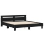 Estructura de cama cabecero y luces LED negra160x200 cm de , Camas y somieres - Ref: Foro24-3207533, Precio: 199,29 €, Descue...