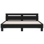 Estructura de cama cabecero y luces LED negra160x200 cm de , Camas y somieres - Ref: Foro24-3207533, Precio: 199,29 €, Descue...