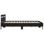 Estructura de cama cabecero y luces LED negra160x200 cm de , Camas y somieres - Ref: Foro24-3207533, Precio: 199,29 €, Descue...