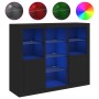 Aparadores con luces LED 3 piezas madera de ingeniería negro de , Aparadores - Ref: Foro24-3209122, Precio: 199,37 €, Descuen...