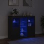 Aparadores con luces LED 3 piezas madera de ingeniería negro de , Aparadores - Ref: Foro24-3209122, Precio: 199,37 €, Descuen...