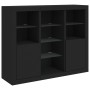 Aparadores con luces LED 3 piezas madera de ingeniería negro de , Aparadores - Ref: Foro24-3209122, Precio: 199,37 €, Descuen...