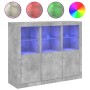 Aparador con luz LED 3 pzas madera de ingeniería gris hormigón de , Aparadores - Ref: Foro24-3209103, Precio: 217,28 €, Descu...