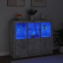 Aparador con luz LED 3 pzas madera de ingeniería gris hormigón de , Aparadores - Ref: Foro24-3209103, Precio: 217,28 €, Descu...