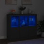 Aparadores con luces LED 3 piezas madera de ingeniería negro de , Aparadores - Ref: Foro24-3209101, Precio: 212,32 €, Descuen...