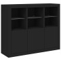 Aparadores con luces LED 3 piezas madera de ingeniería negro de , Aparadores - Ref: Foro24-3209101, Precio: 212,32 €, Descuen...