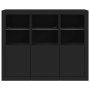 Aparadores con luces LED 3 piezas madera de ingeniería negro de , Aparadores - Ref: Foro24-3209101, Precio: 212,32 €, Descuen...