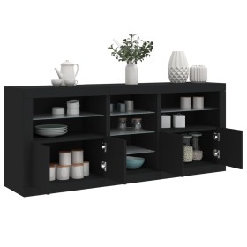 Aparador con luces LED negro 162x37x67 cm de , Aparadores - Ref: Foro24-3209031, Precio: 224,18 €, Descuento: %