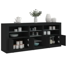 Aparador con luces LED negro 162x37x67 cm by , Sideboards - Ref: Foro24-3209031, Price: 216,72 €, Discount: %