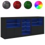 Aparador con luces LED negro 162x37x67 cm de , Aparadores - Ref: Foro24-3209031, Precio: 224,18 €, Descuento: %