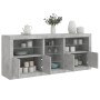 Aparador con luces LED gris hormigón 162x37x67 cm de , Aparadores - Ref: Foro24-3209033, Precio: 194,23 €, Descuento: %