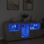 Aparador con luces LED gris hormigón 162x37x67 cm de , Aparadores - Ref: Foro24-3209033, Precio: 194,23 €, Descuento: %