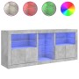 Aparador con luces LED gris hormigón 162x37x67 cm de , Aparadores - Ref: Foro24-3209033, Precio: 194,23 €, Descuento: %