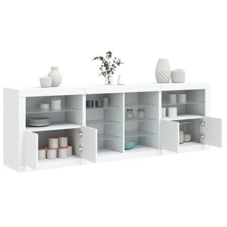 Aparador con luces LED blanco 202x37x67 cm de , Aparadores - Ref: Foro24-3209044, Precio: 230,26 €, Descuento: %