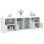 Aparador con luces LED blanco 202x37x67 cm de , Aparadores - Ref: Foro24-3209044, Precio: 230,26 €, Descuento: %