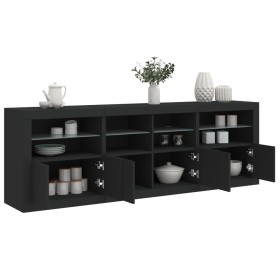 Aparador con luces LED negro 202x37x67 cm de , Aparadores - Ref: Foro24-3209010, Precio: 253,93 €, Descuento: %