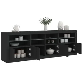 Schwarzer Schrank mit LED-Lichtern 202x37x67 cm von , Sideboards - Ref: Foro24-3209010, Preis: 232,45 €, Rabatt: %