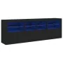 Aparador con luces LED negro 202x37x67 cm de , Aparadores - Ref: Foro24-3209010, Precio: 232,45 €, Descuento: %