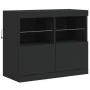 Aparador con luces LED negro 202x37x67 cm de , Aparadores - Ref: Foro24-3209010, Precio: 232,45 €, Descuento: %