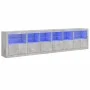 Aparador con luces LED gris hormigón 283x37x67 cm by , Sideboards - Ref: Foro24-3209019, Price: 266,73 €, Discount: %