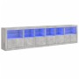 Aparador con luces LED gris hormigón 283x37x67 cm de , Aparadores - Ref: Foro24-3209019, Precio: 276,62 €, Descuento: %