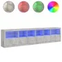 Aparador con luces LED gris hormigón 283x37x67 cm by , Sideboards - Ref: Foro24-3209019, Price: 266,73 €, Discount: %