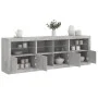 Aparador con luces LED gris hormigón 202x37x67 cm de , Aparadores - Ref: Foro24-3209012, Precio: 202,23 €, Descuento: %