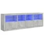 Aparador con luces LED gris hormigón 202x37x67 cm de , Aparadores - Ref: Foro24-3209012, Precio: 202,23 €, Descuento: %