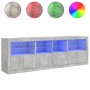 Aparador con luces LED gris hormigón 202x37x67 cm de , Aparadores - Ref: Foro24-3209012, Precio: 209,26 €, Descuento: %