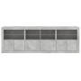 Aparador con luces LED gris hormigón 202x37x67 cm de , Aparadores - Ref: Foro24-3209012, Precio: 209,26 €, Descuento: %