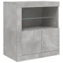 Aparador con luces LED gris hormigón 202x37x67 cm de , Aparadores - Ref: Foro24-3209012, Precio: 202,23 €, Descuento: %