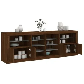 Aparador con luces LED roble marrón 202x37x67 cm de , Aparadores - Ref: Foro24-3209050, Precio: 228,57 €, Descuento: %