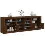 Aparador con luces LED roble marrón 202x37x67 cm de , Aparadores - Ref: Foro24-3209050, Precio: 228,57 €, Descuento: %