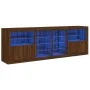 Aparador con luces LED roble marrón 202x37x67 cm de , Aparadores - Ref: Foro24-3209050, Precio: 228,57 €, Descuento: %