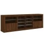 Aparador con luces LED roble marrón 202x37x67 cm de , Aparadores - Ref: Foro24-3209050, Precio: 228,57 €, Descuento: %