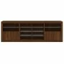 Aparador con luces LED roble marrón 202x37x67 cm de , Aparadores - Ref: Foro24-3209050, Precio: 228,57 €, Descuento: %
