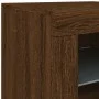 Aparador con luces LED roble marrón 202x37x67 cm de , Aparadores - Ref: Foro24-3209050, Precio: 228,57 €, Descuento: %