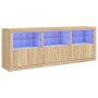 Aparador con luces LED roble Sonoma 181,5x37x67 cm de , Aparadores - Ref: Foro24-3209004, Precio: 202,40 €, Descuento: %