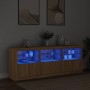 Aparador con luces LED roble Sonoma 181,5x37x67 cm de , Aparadores - Ref: Foro24-3209004, Precio: 202,40 €, Descuento: %