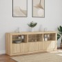 Aparador con luces LED roble Sonoma 181,5x37x67 cm de , Aparadores - Ref: Foro24-3209004, Precio: 202,40 €, Descuento: %