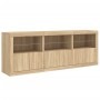 Aparador con luces LED roble Sonoma 181,5x37x67 cm de , Aparadores - Ref: Foro24-3209004, Precio: 202,40 €, Descuento: %