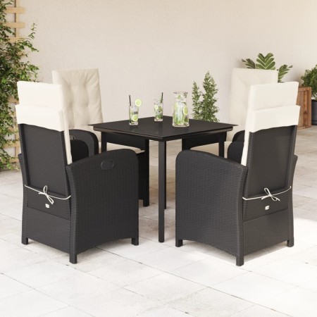 Set de muebles jardín 5 pzas con cojines ratán sintético negro en Conjuntos de jardín | Comprar online en Foru.es