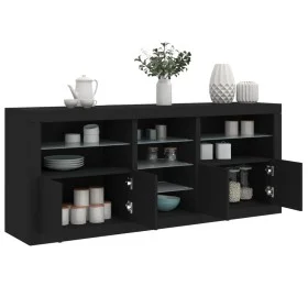 Sideboard mit LED-Lichtern schwarz 181,5x37x67 cm von , Sideboards - Ref: Foro24-3209038, Preis: 220,49 €, Rabatt: %