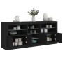 Aparador con luces LED negro 181,5x37x67 cm de , Aparadores - Ref: Foro24-3209038, Precio: 228,13 €, Descuento: %