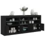 Aparador con luces LED negro 181,5x37x67 cm de , Aparadores - Ref: Foro24-3209038, Precio: 220,49 €, Descuento: %