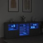 Aparador con luces LED negro 181,5x37x67 cm de , Aparadores - Ref: Foro24-3209038, Precio: 228,13 €, Descuento: %