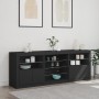 Aparador con luces LED negro 181,5x37x67 cm de , Aparadores - Ref: Foro24-3209038, Precio: 228,13 €, Descuento: %