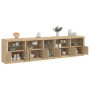 Aparador con luces LED roble Sonoma 283x37x67 cm de , Aparadores - Ref: Foro24-3209025, Precio: 324,97 €, Descuento: %