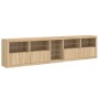 Aparador con luces LED roble Sonoma 283x37x67 cm de , Aparadores - Ref: Foro24-3209025, Precio: 324,97 €, Descuento: %